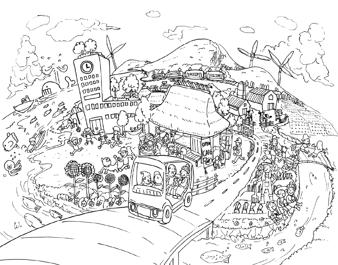ながわの未来図イラスト